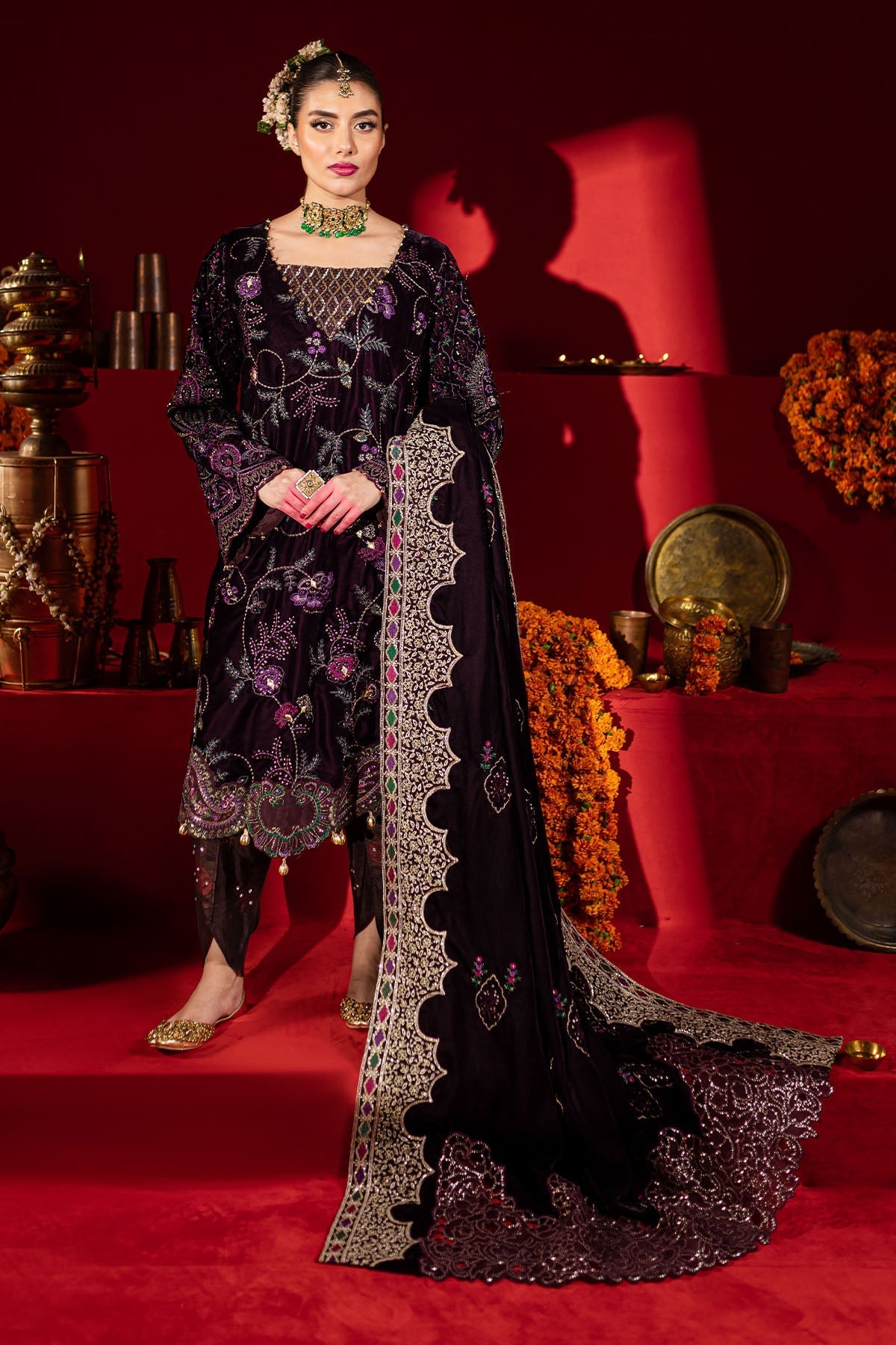 Nureh | Maya Velvet | NW-91 - by Libasekhas UK - Registered Vendor of : Nureh - 100% Original Designer Dress