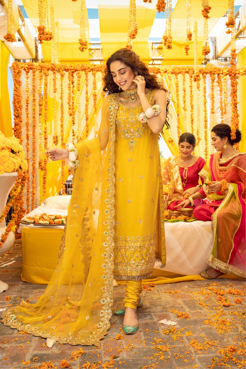 Maya | Wedding Formal Babul | BANDHNI - by - Libasekhas UK - Registered Vendor of : may - 100% Original Designer Dresss