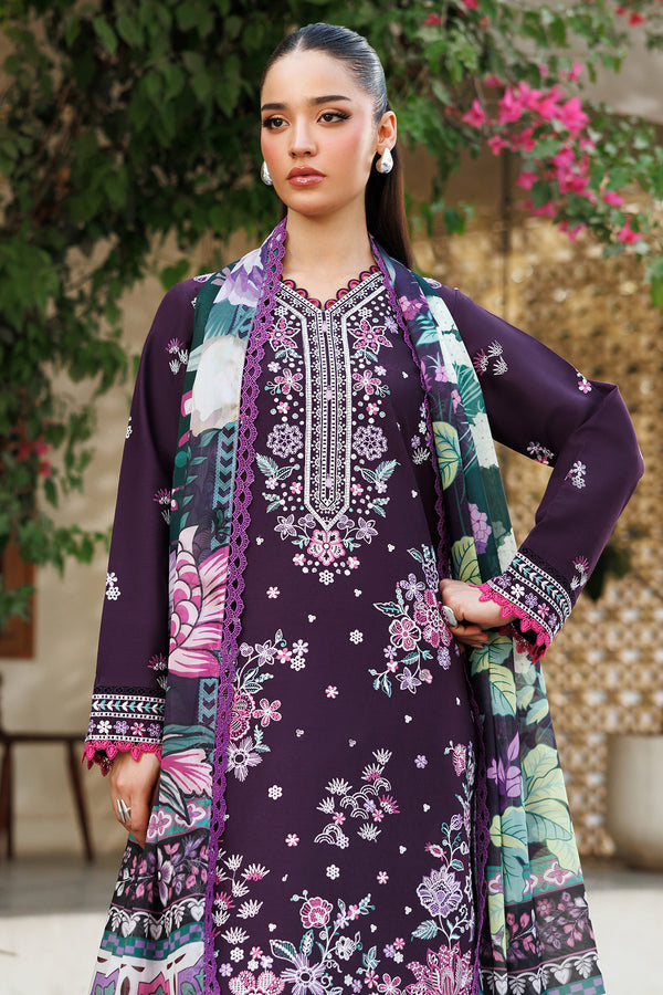 Farasha | Summer Weaves Embroidered Lawn | Plum Allure - by - Libasekhas UK - Registered Vendor of : Farasha - 100% Original Designer Dresss
