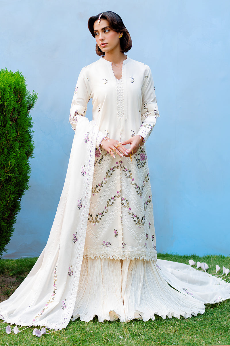 Cross Stitch | Eid Lawn Edit 25 | PETAL PARADISE - by - Libasekhas UK - Registered Vendor of : Cross Stitch - 100% Original Designer Dresss