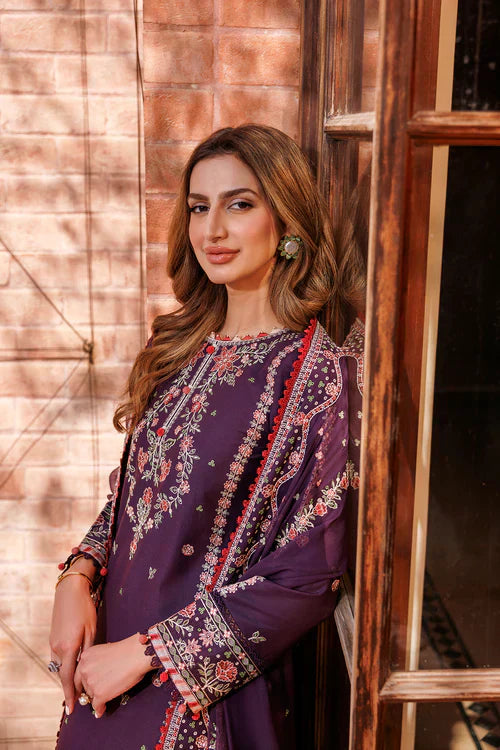Farasha | Kaavish Lawn 24 | SHADOW BERRY - by - Libasekhas UK - Registered Vendor of : Farasha - 100% Original Designer Dresss