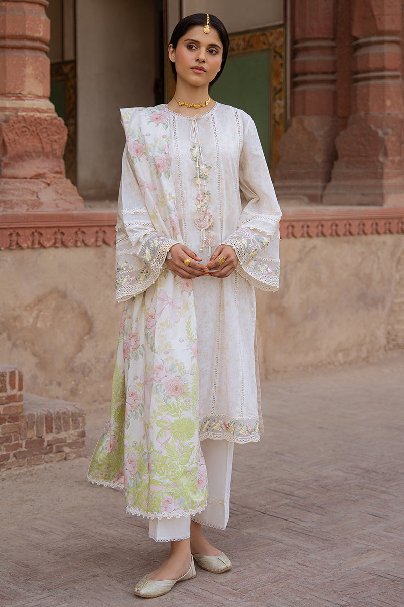 Cross Stitch | Eid Lawn Edit 25 | FLORAL GARLAND - by - Libasekhas UK - Registered Vendor of : Cross Stitch - 100% Original Designer Dresss