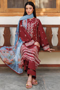 Farasha | Summer Weaves Embroidered Lawn | Crimson Glow - by - Libasekhas UK - Registered Vendor of : Farasha - 100% Original Designer Dresss