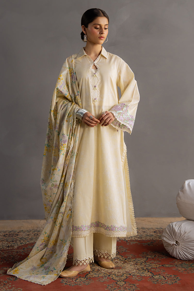Cross Stitch | Eid Lawn Edit 25 | SUNSHINE GLOW - by - Libasekhas UK - Registered Vendor of : Cross Stitch - 100% Original Designer Dresss