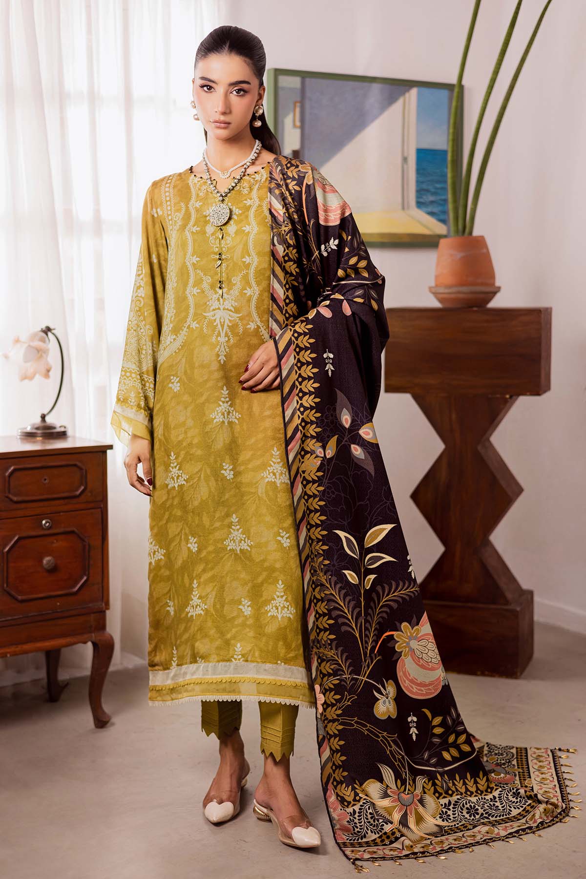 Nureh | Linen Jacquard |  SP-189 - by Libasekhas UK - Registered Vendor of : Nureh - 100% Original Designer Dress