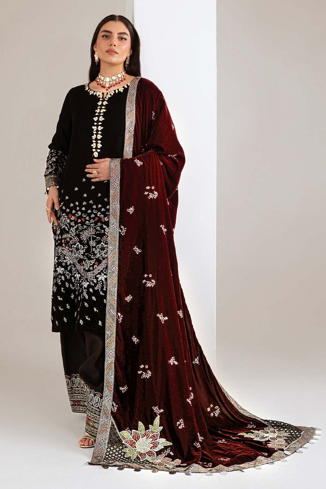 Nureh | Maya Velvet | NW-113 - by Libasekhas UK - Registered Vendor of : Nureh - 100% Original Designer Dress