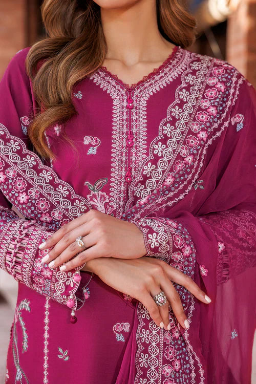 Farasha | Kaavish Lawn 24 | ROSY SOMBER - by - Libasekhas UK - Registered Vendor of : Farasha - 100% Original Designer Dresss