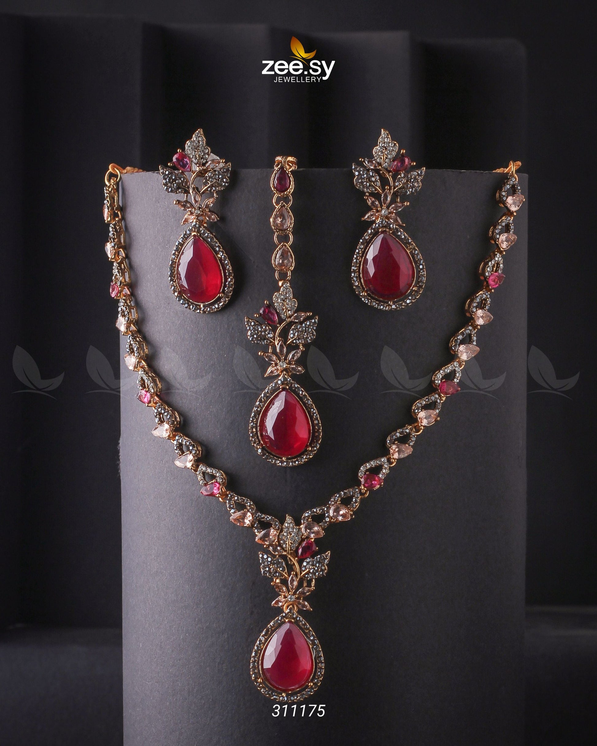 Opal Necklace Set - by - Libasekhas UK - Registered Vendor of : Zeesy - 100% Original Designer Dresss