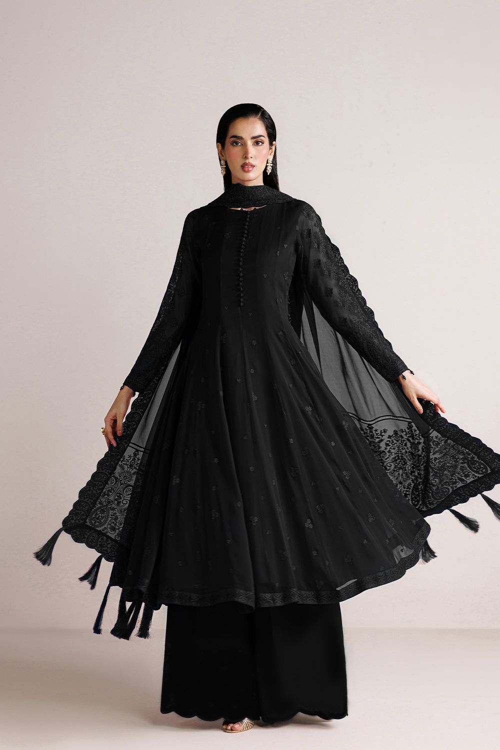Farasha | Chiffon Essentials 26 | Black Dahlia - by Libasekhas UK - Registered Vendor of : Farasha - 100% Original Designer Dress