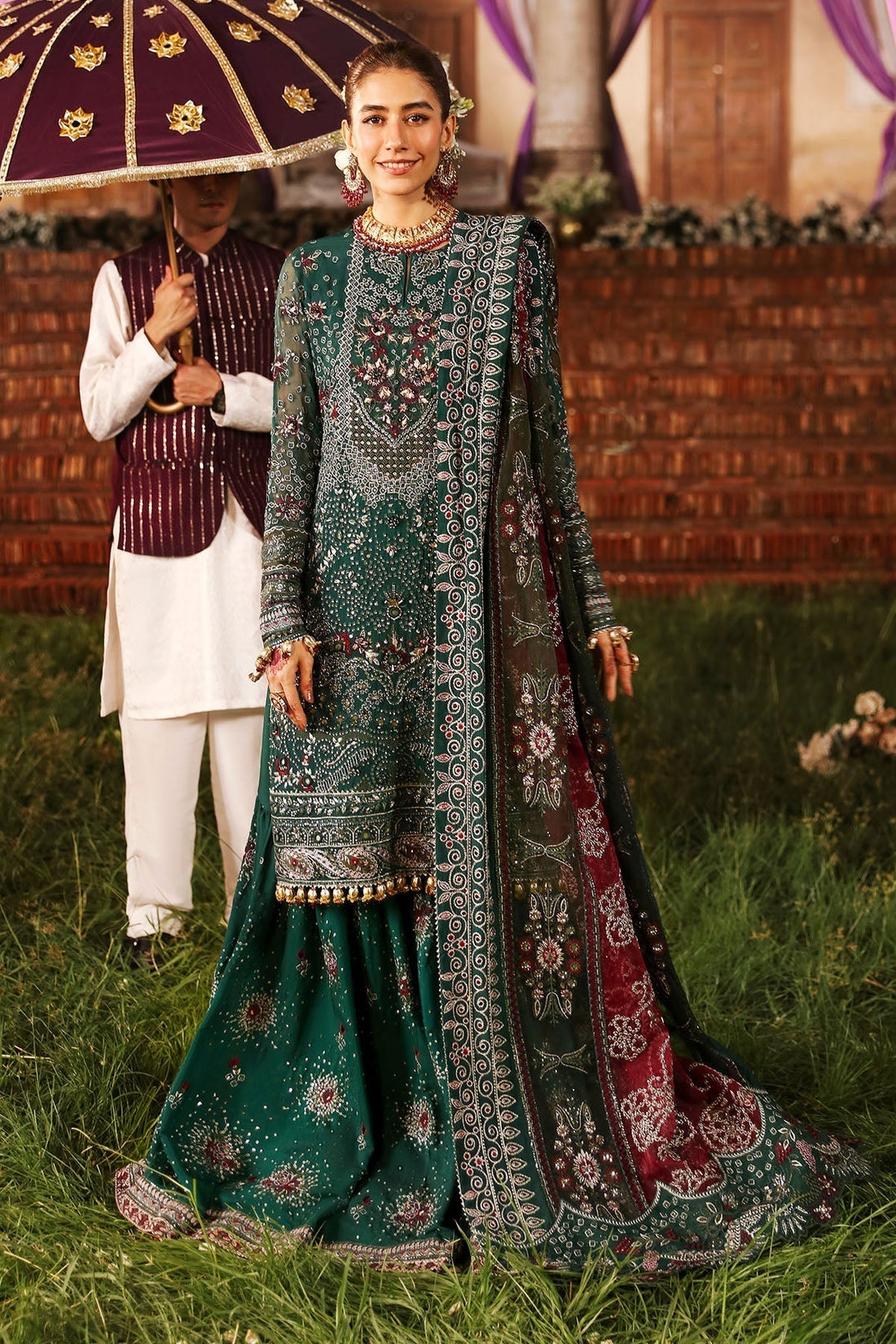 Nureh | Jhoomro Wedding Formals | NL-68 SHADMANI - by - Libasekhas UK - Registered Vendor of : Nureh - 100% Original Designer Dresss
