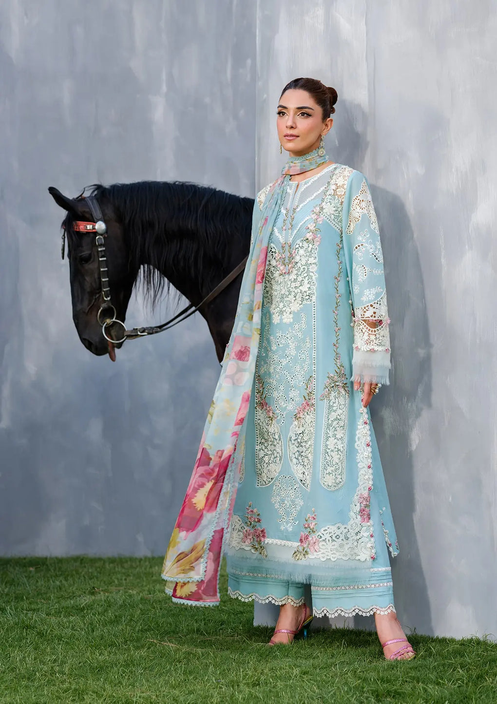 Elaf Premium | Luxury Lawn 25 | ELH-5B ELYA - by - Libasekhas UK - Registered Vendor of : Elaf Premium - 100% Original Designer Dresss