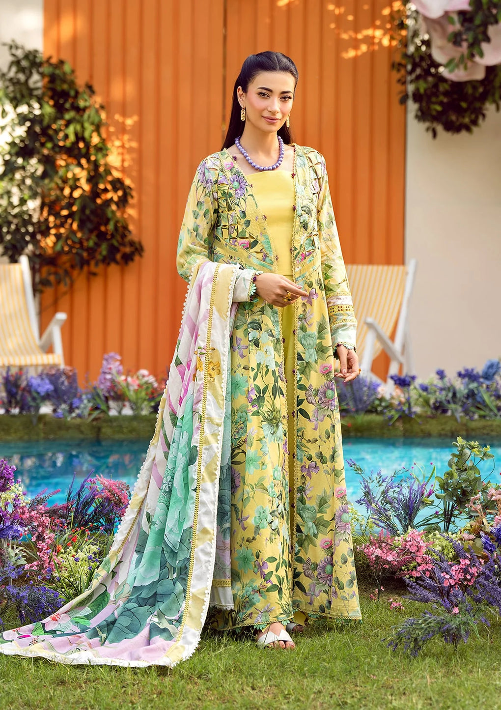 Elaf Premium | Prints 25 | EPS-7A DAISY FIELDS - by - Libasekhas UK - Registered Vendor of : Elaf Premium - 100% Original Designer Dresss