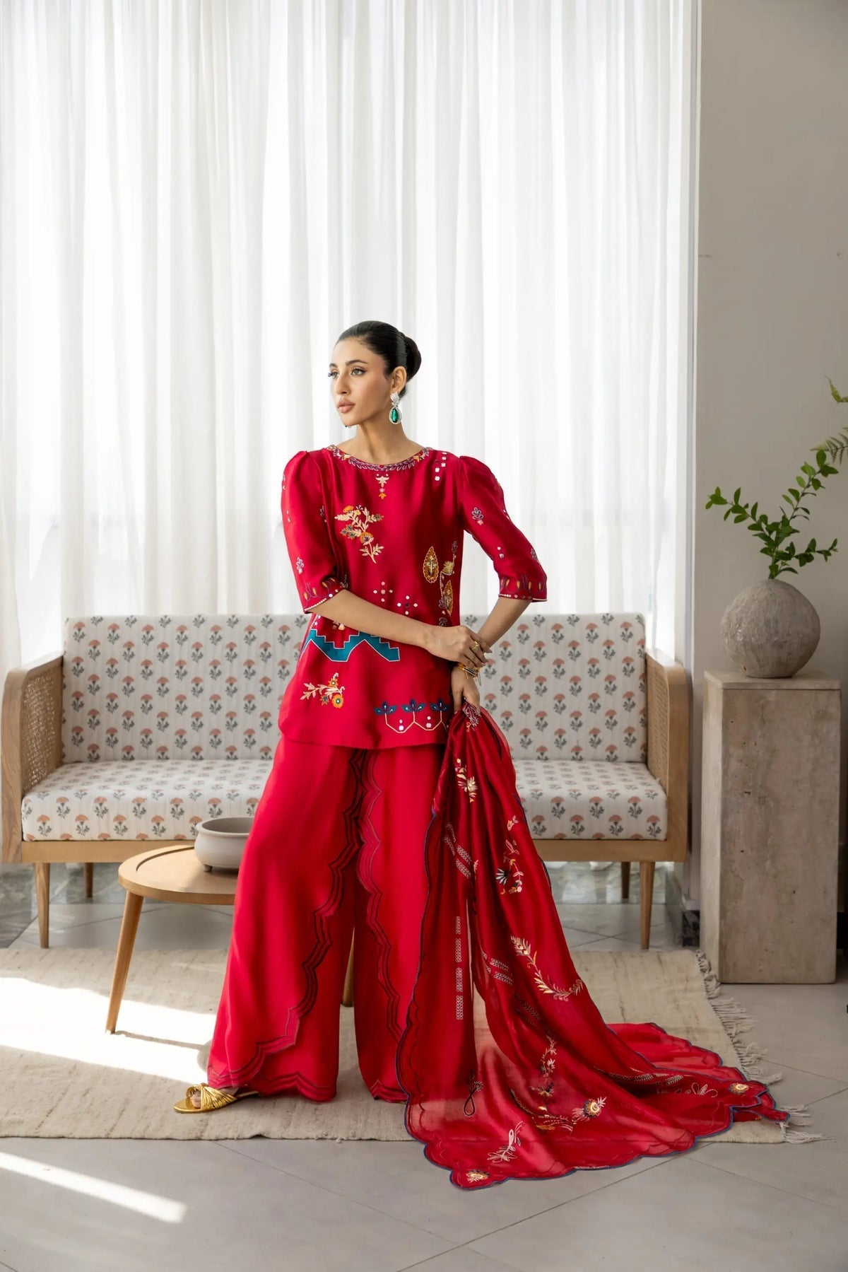 Wahaj M Khan | Sanam Luxe | Cherry Rouge Sanam - by Libasekhas UK - Registered Vendor of : Wahaj M Khan - 100% Original Designer Dress