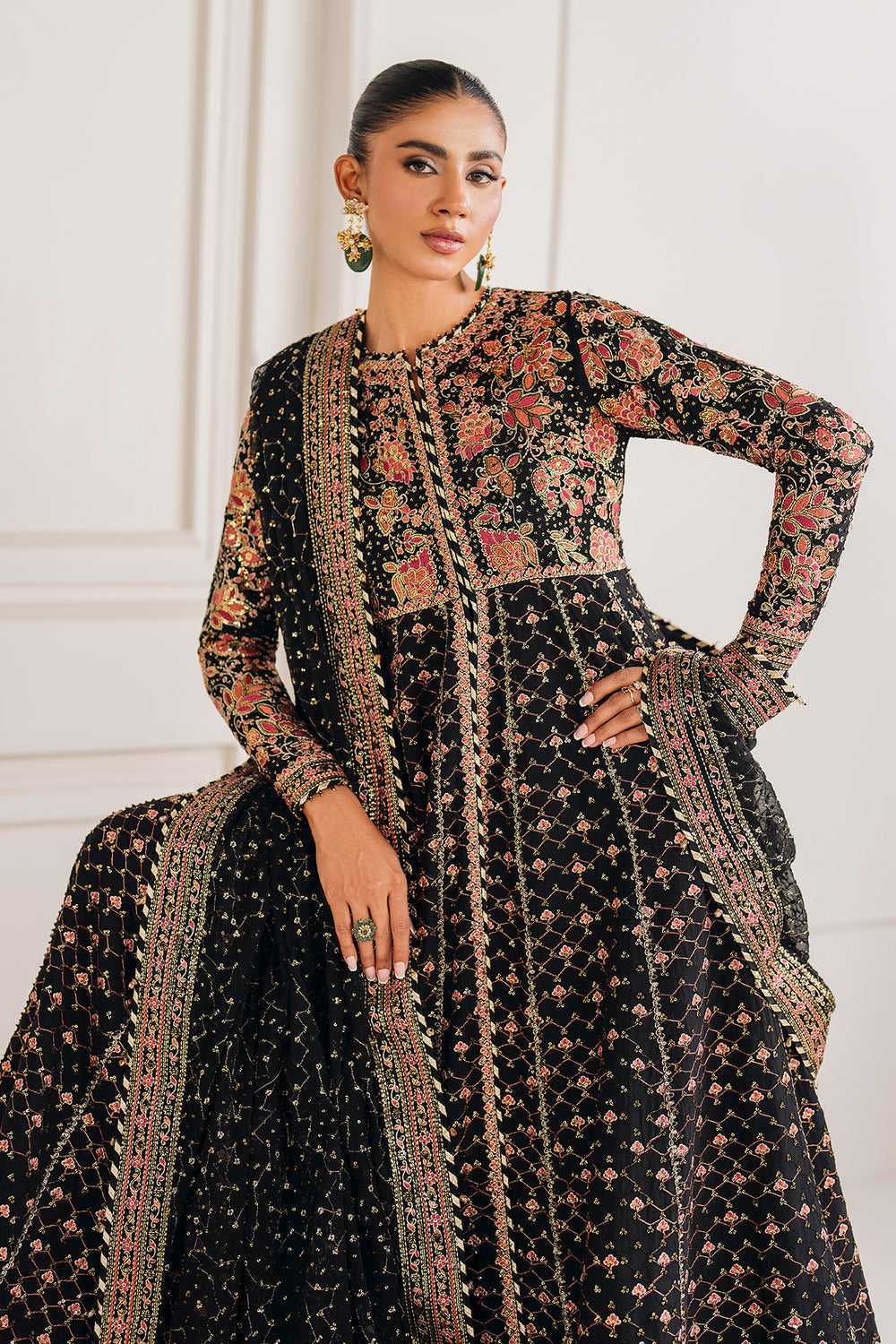 Baroque | Formals Collection | EMBROIDERED CHIFFON UF-4156 - by Libasekhas UK - Registered Vendor of : Baroque - 100% Original Designer Dress