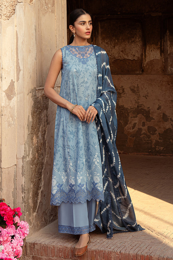 Cross Stitch | Premium Lawn 24 | BLUE SAND - by - Libasekhas UK - Registered Vendor of : Cross Stitch - 100% Original Designer Dresss