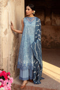 Cross Stitch | Premium Lawn 24 | BLUE SAND - by - Libasekhas UK - Registered Vendor of : Cross Stitch - 100% Original Designer Dresss