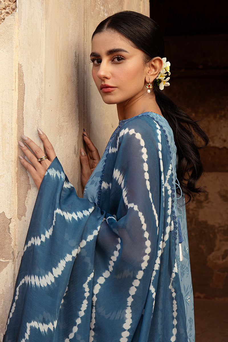 Cross Stitch | Premium Lawn 24 | BLUE SAND - by - Libasekhas UK - Registered Vendor of : Cross Stitch - 100% Original Designer Dresss