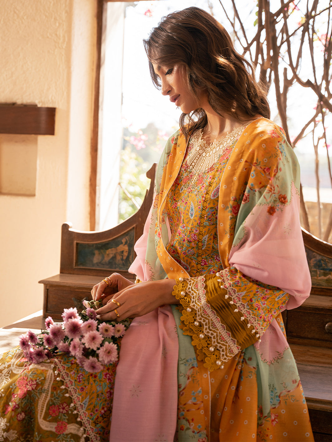 Bin Ilyas | Hazel Printed Lawn 25 | 2072 - B - by - Libasekhas UK - Registered Vendor of : Bin Ilyas - 100% Original Designer Dresss
