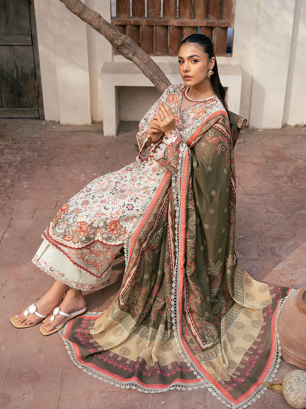 Bin Ilyas | Hazel Printed Lawn 25 | 2073 - A - by - Libasekhas UK - Registered Vendor of : Bin Ilyas - 100% Original Designer Dresss
