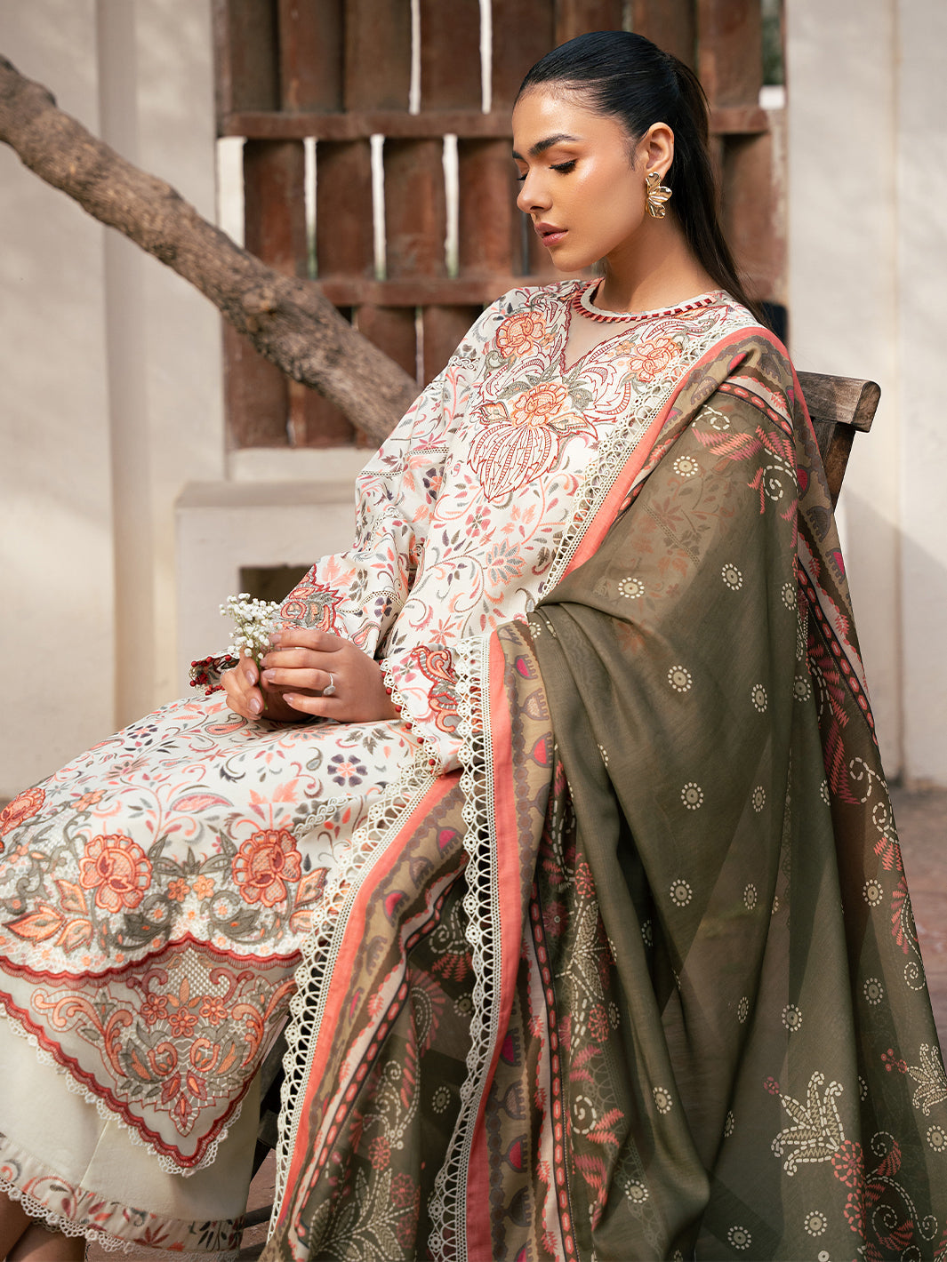 Bin Ilyas | Hazel Printed Lawn 25 | 2073 - A - by - Libasekhas UK - Registered Vendor of : Bin Ilyas - 100% Original Designer Dresss