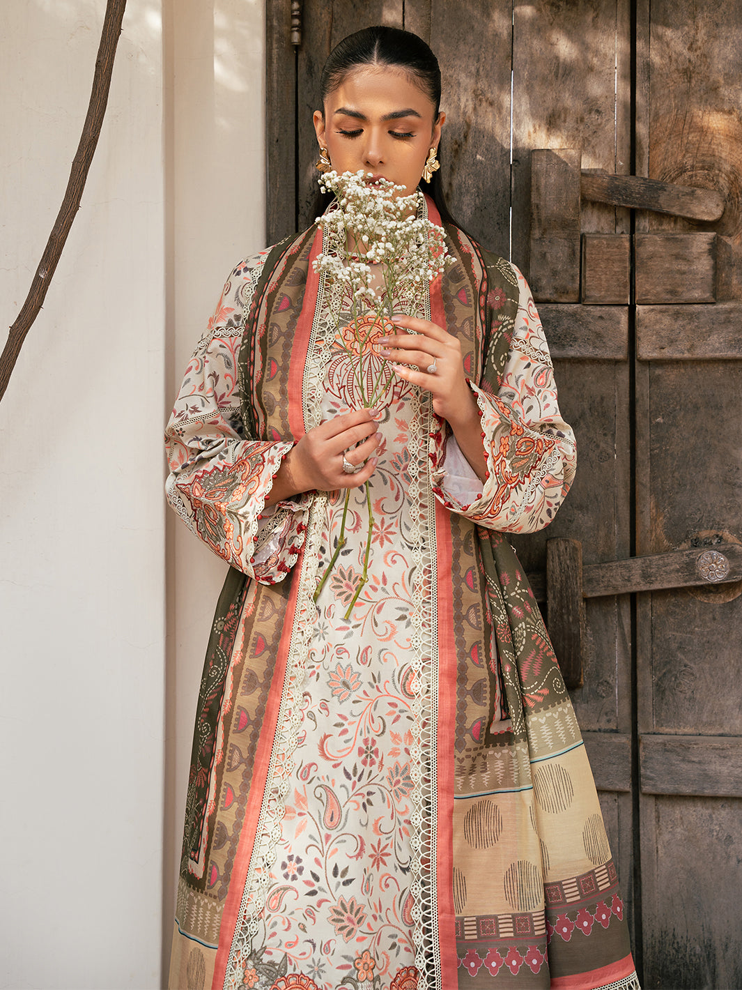 Bin Ilyas | Hazel Printed Lawn 25 | 2073 - A - by - Libasekhas UK - Registered Vendor of : Bin Ilyas - 100% Original Designer Dresss