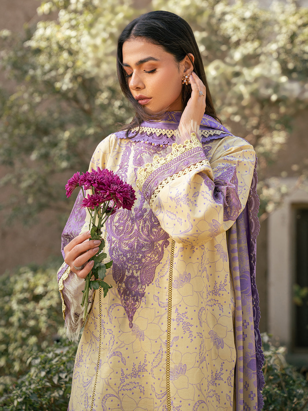 Bin Ilyas | Hazel Printed Lawn 25 | 2074 - A - by - Libasekhas UK - Registered Vendor of : Bin Ilyas - 100% Original Designer Dresss