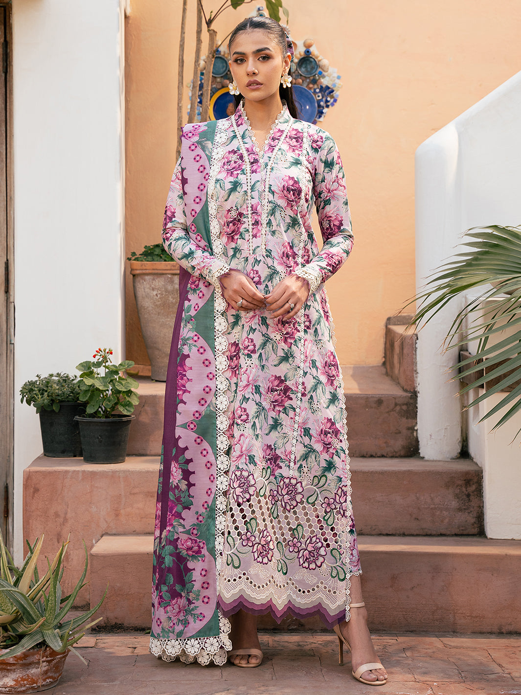 Bin Ilyas | Hazel Printed Lawn 25 | 2075 - A - by - Libasekhas UK - Registered Vendor of : Bin Ilyas - 100% Original Designer Dresss