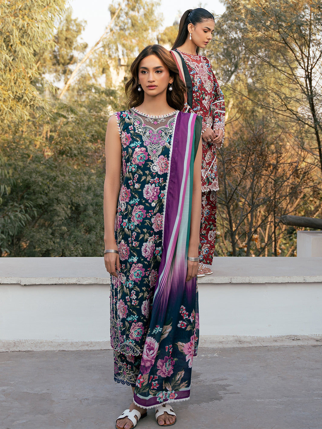 Bin Ilyas | Hazel Printed Lawn 25 | 2076 - A - by - Libasekhas UK - Registered Vendor of : Bin Ilyas - 100% Original Designer Dresss