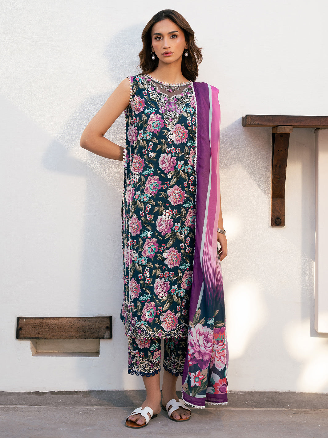 Bin Ilyas | Hazel Printed Lawn 25 | 2076 - A - by - Libasekhas UK - Registered Vendor of : Bin Ilyas - 100% Original Designer Dresss