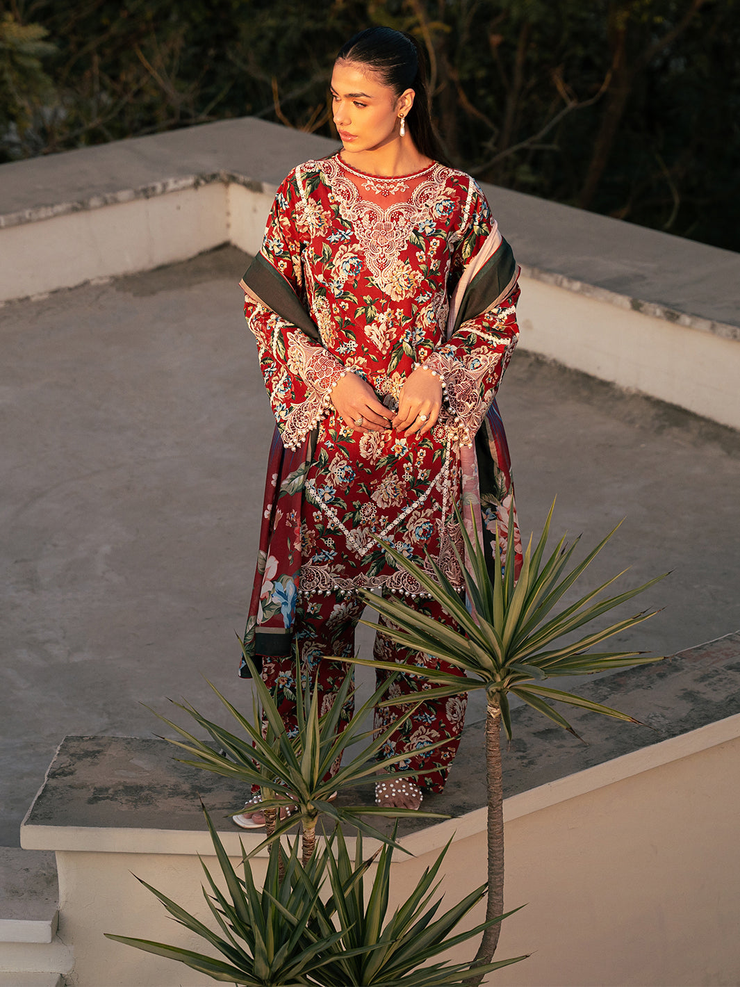 Bin Ilyas | Hazel Printed Lawn 25 | 2076 - B - by - Libasekhas UK - Registered Vendor of : Bin Ilyas - 100% Original Designer Dresss