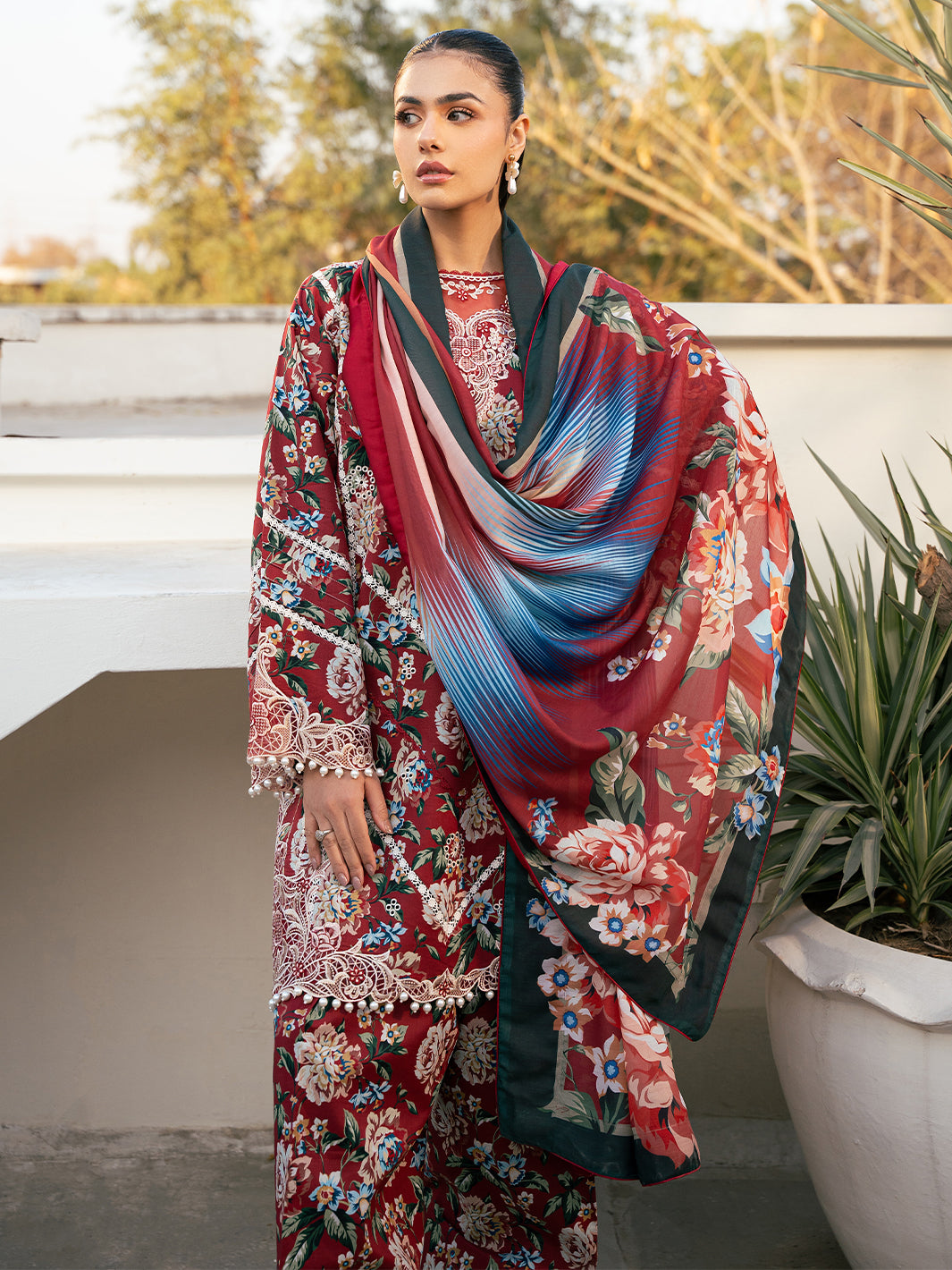 Bin Ilyas | Hazel Printed Lawn 25 | 2076 - B - by - Libasekhas UK - Registered Vendor of : Bin Ilyas - 100% Original Designer Dresss