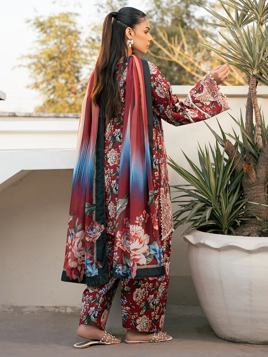Bin Ilyas | Hazel Printed Lawn 25 | 2076 - B - by - Libasekhas UK - Registered Vendor of : Bin Ilyas - 100% Original Designer Dresss