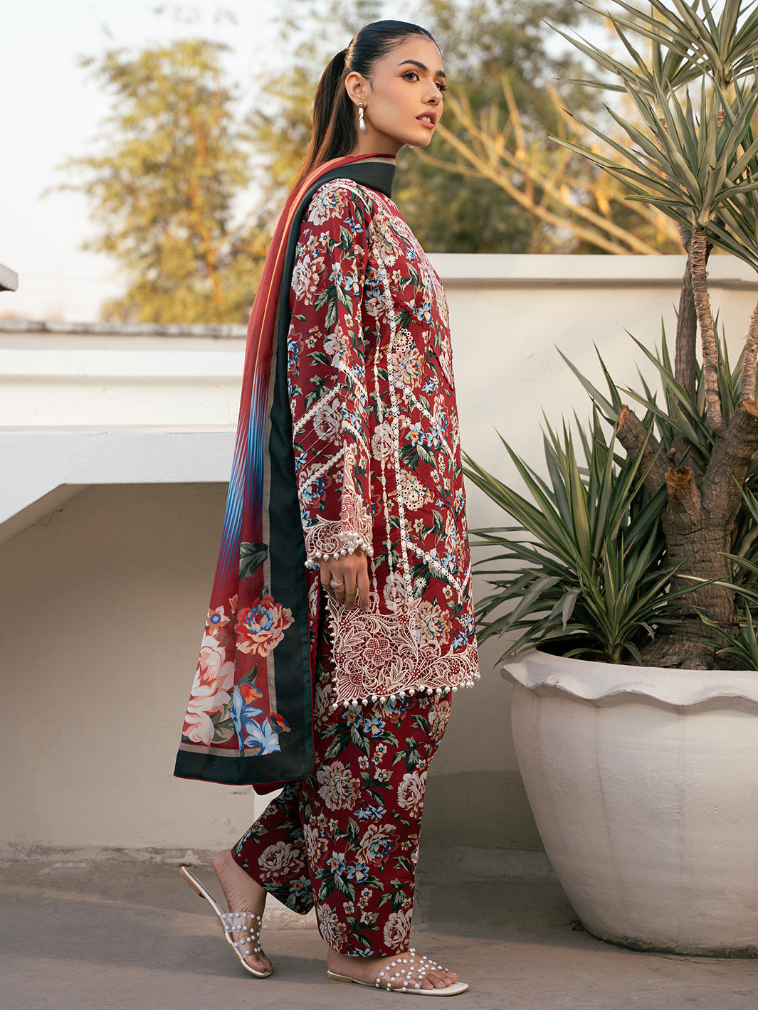 Bin Ilyas | Hazel Printed Lawn 25 | 2076 - B - by - Libasekhas UK - Registered Vendor of : Bin Ilyas - 100% Original Designer Dresss