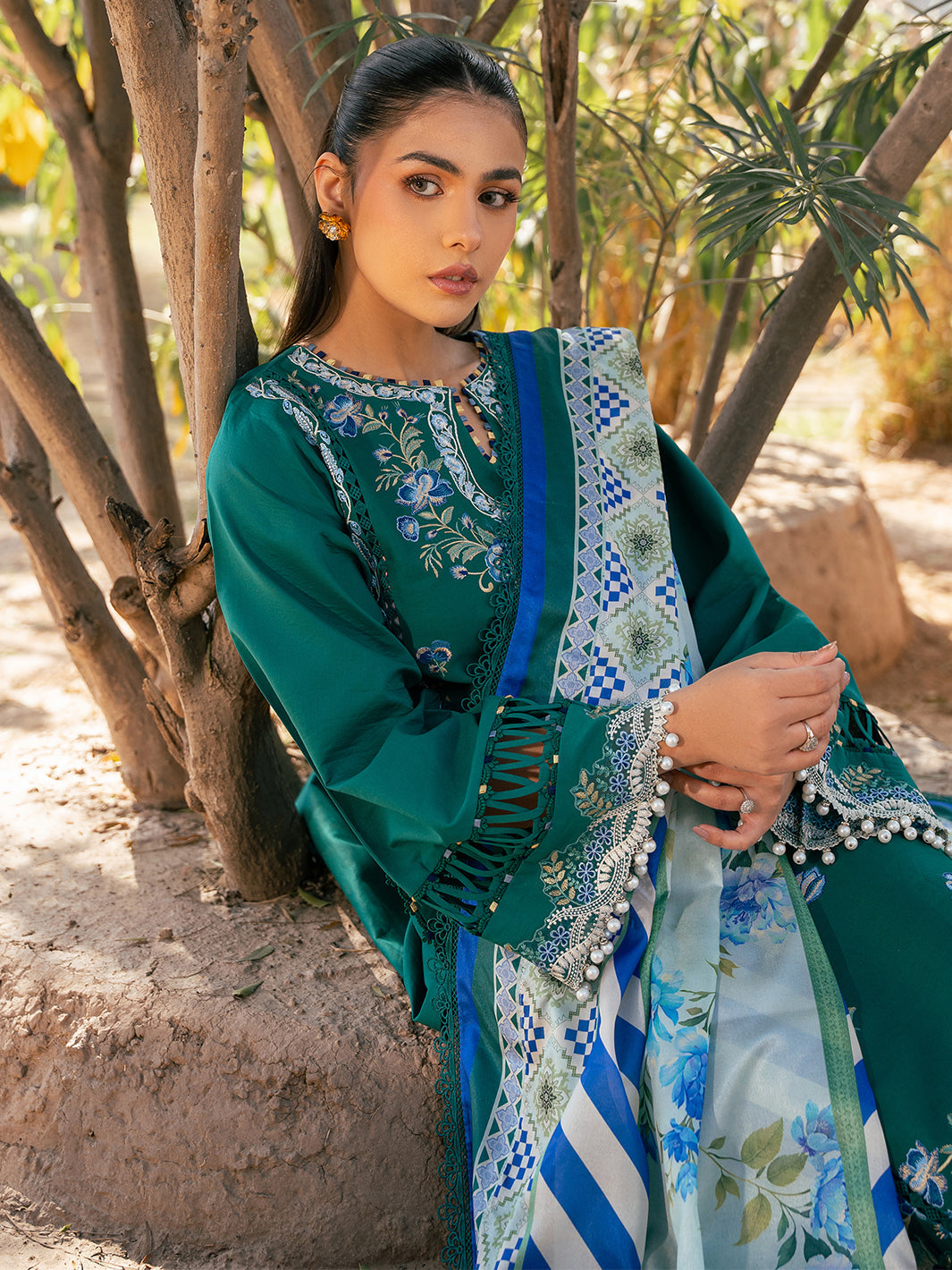 Bin Ilyas | Hazel Printed Lawn 25 | 2077 - A - by - Libasekhas UK - Registered Vendor of : Bin Ilyas - 100% Original Designer Dresss
