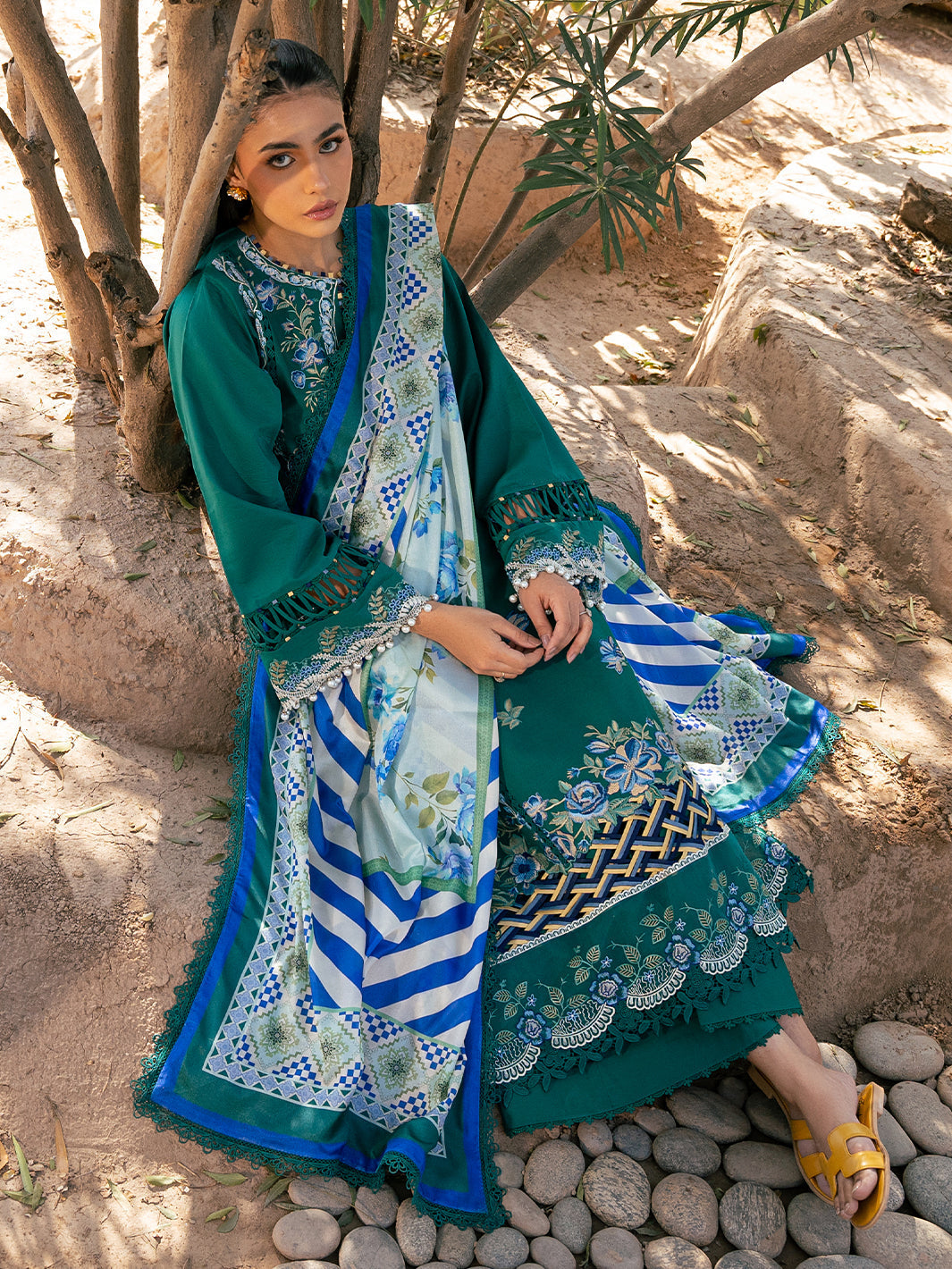 Bin Ilyas | Hazel Printed Lawn 25 | 2077 - A - by - Libasekhas UK - Registered Vendor of : Bin Ilyas - 100% Original Designer Dresss
