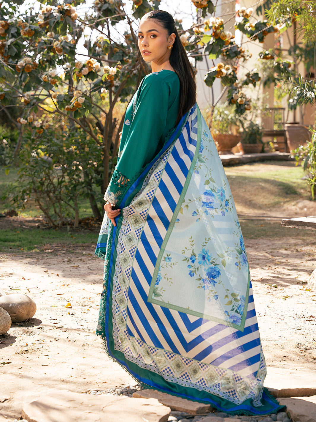 Bin Ilyas | Hazel Printed Lawn 25 | 2077 - A - by - Libasekhas UK - Registered Vendor of : Bin Ilyas - 100% Original Designer Dresss