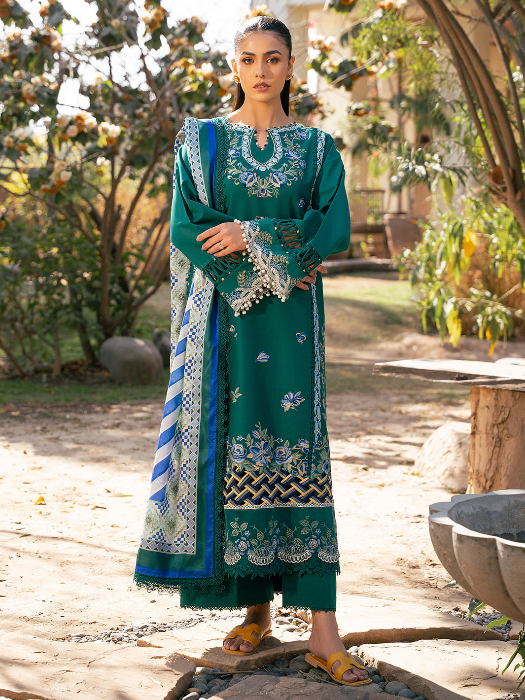 Bin Ilyas | Hazel Printed Lawn 25 | 2077 - A - by - Libasekhas UK - Registered Vendor of : Bin Ilyas - 100% Original Designer Dresss