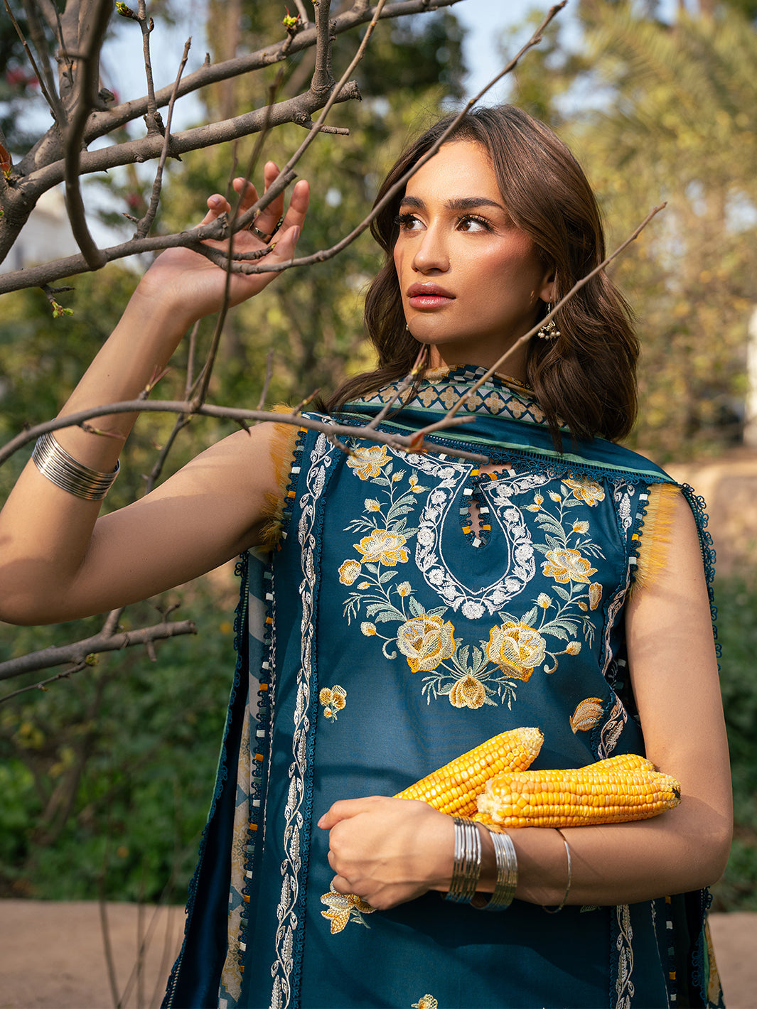 Bin Ilyas | Hazel Printed Lawn 25 | 2077 - B - by - Libasekhas UK - Registered Vendor of : Bin Ilyas - 100% Original Designer Dresss