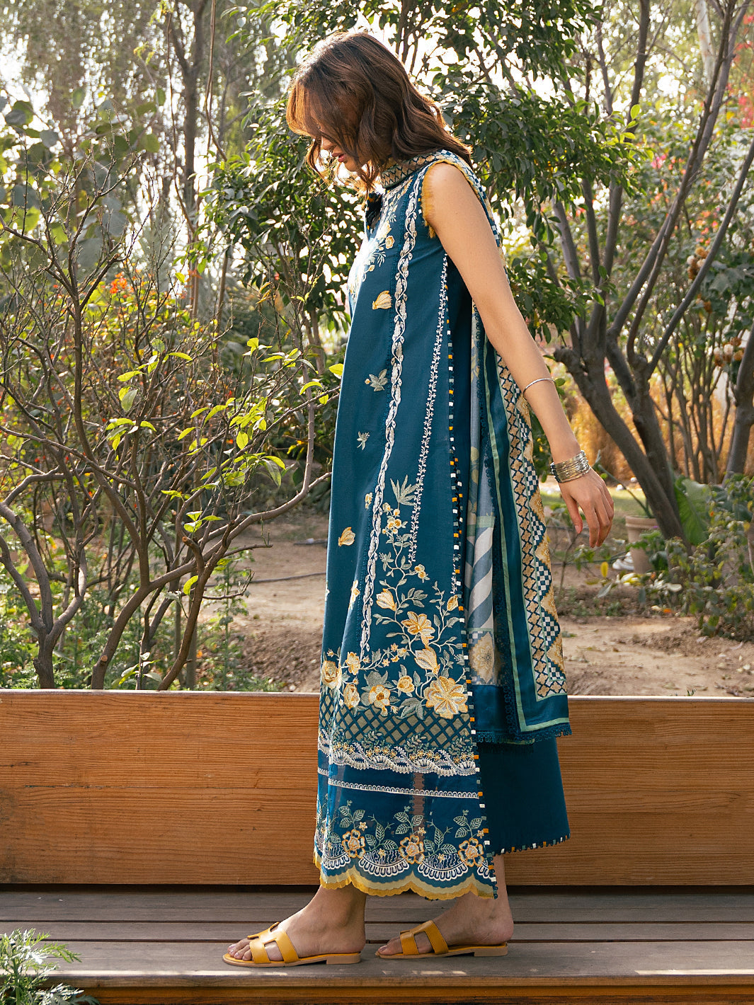 Bin Ilyas | Hazel Printed Lawn 25 | 2077 - B - by - Libasekhas UK - Registered Vendor of : Bin Ilyas - 100% Original Designer Dresss