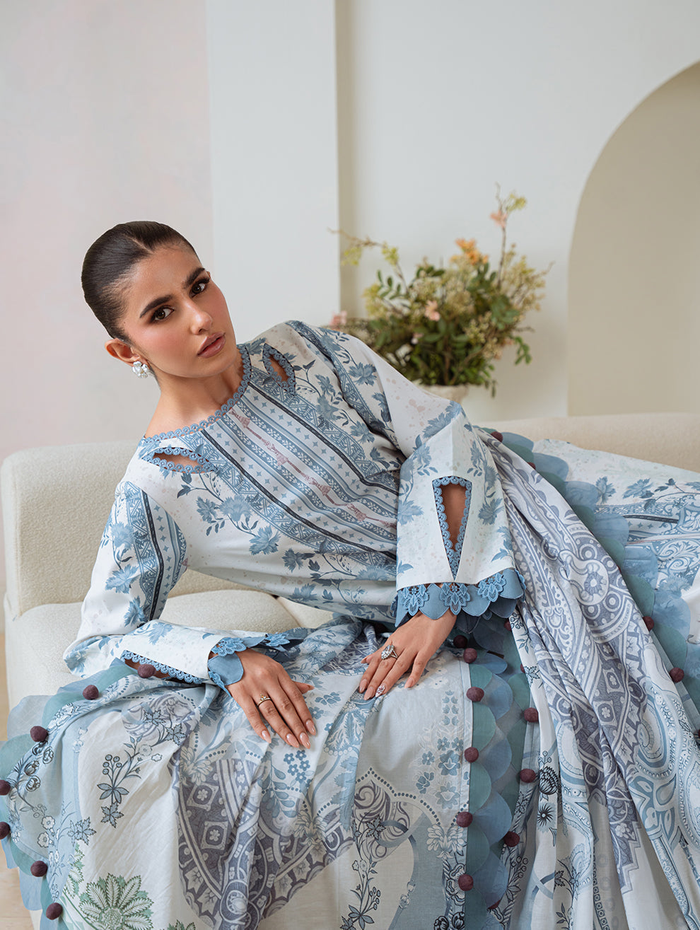 Jade | Cambric 25 | URBANE CAMBRIC PRINTS 2025 I - by Libasekhas UK - Registered Vendor of : Jade - 100% Original Designer Dress
