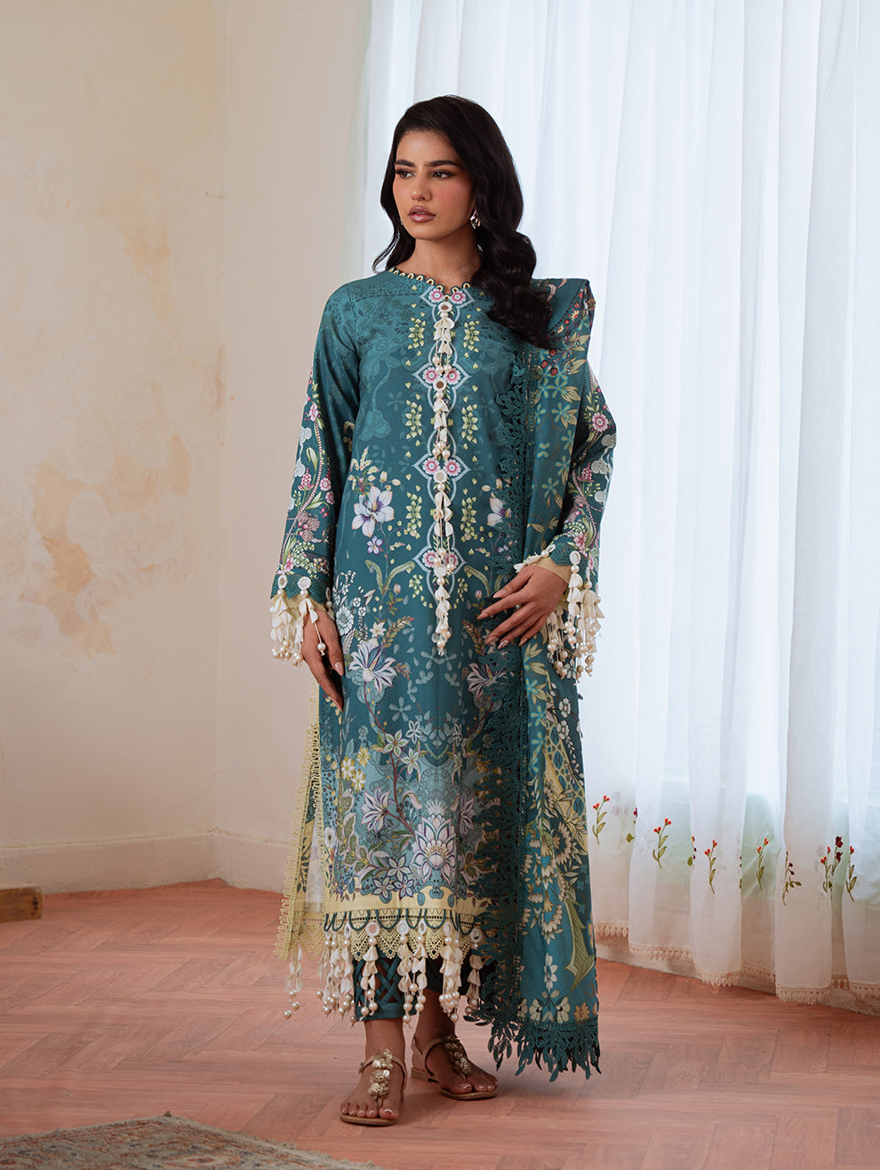 Jade | Cambric 25 | URBANE CAMBRIC PRINTS 2025 M - by Libasekhas UK - Registered Vendor of : Jade - 100% Original Designer Dress