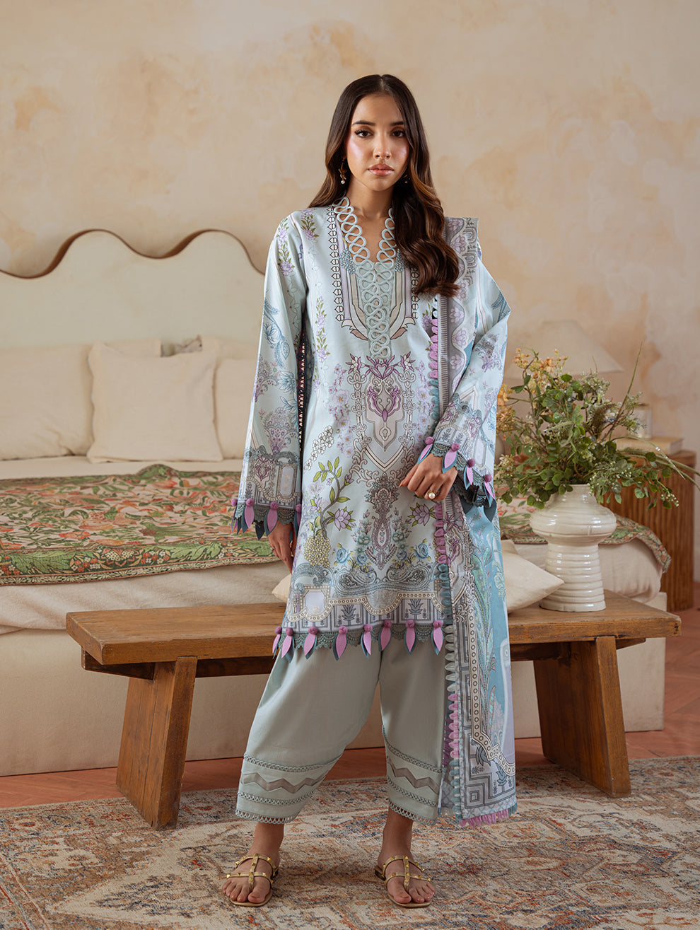 Jade | Cambric 25 | URBANE CAMBRIC PRINTS 2025 P - by Libasekhas UK - Registered Vendor of : Jade - 100% Original Designer Dress