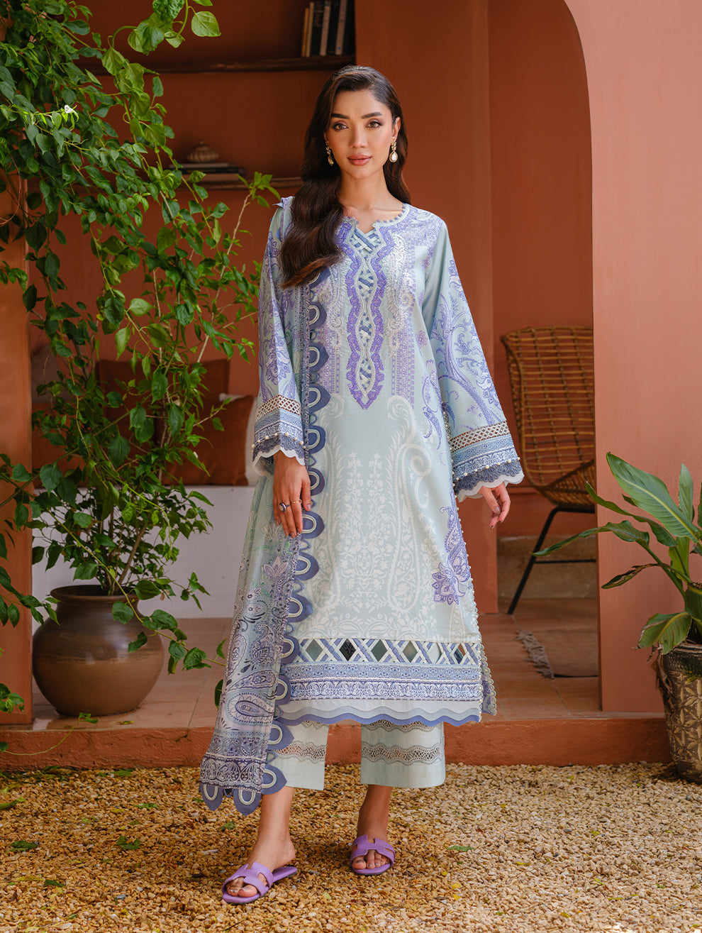 Jade | Cambric 25 | URBANE EMBROIDERED CAMBRIC 25 BB - by Libasekhas UK - Registered Vendor of : Jade - 100% Original Designer Dress