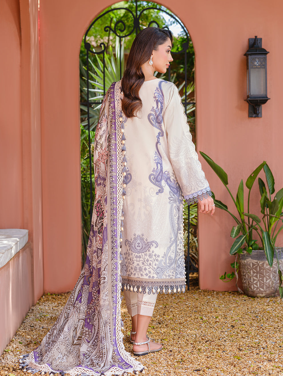 Jade | Cambric 25 | URBANE EMBROIDERED CAMBRIC 25 IV - by Libasekhas UK - Registered Vendor of : Jade - 100% Original Designer Dress
