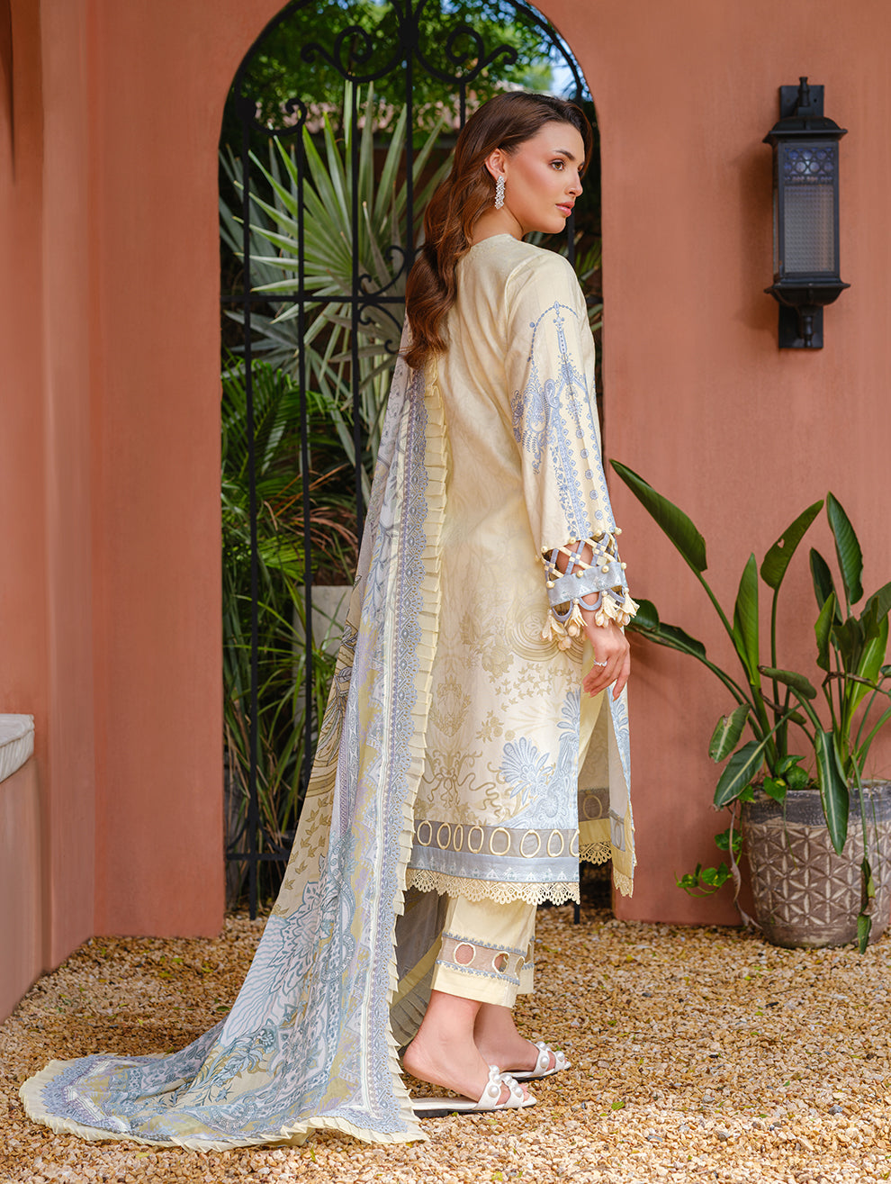 Jade | Cambric 25 | URBANE EMBROIDERED CAMBRIC 25 T - by Libasekhas UK - Registered Vendor of : Jade - 100% Original Designer Dress