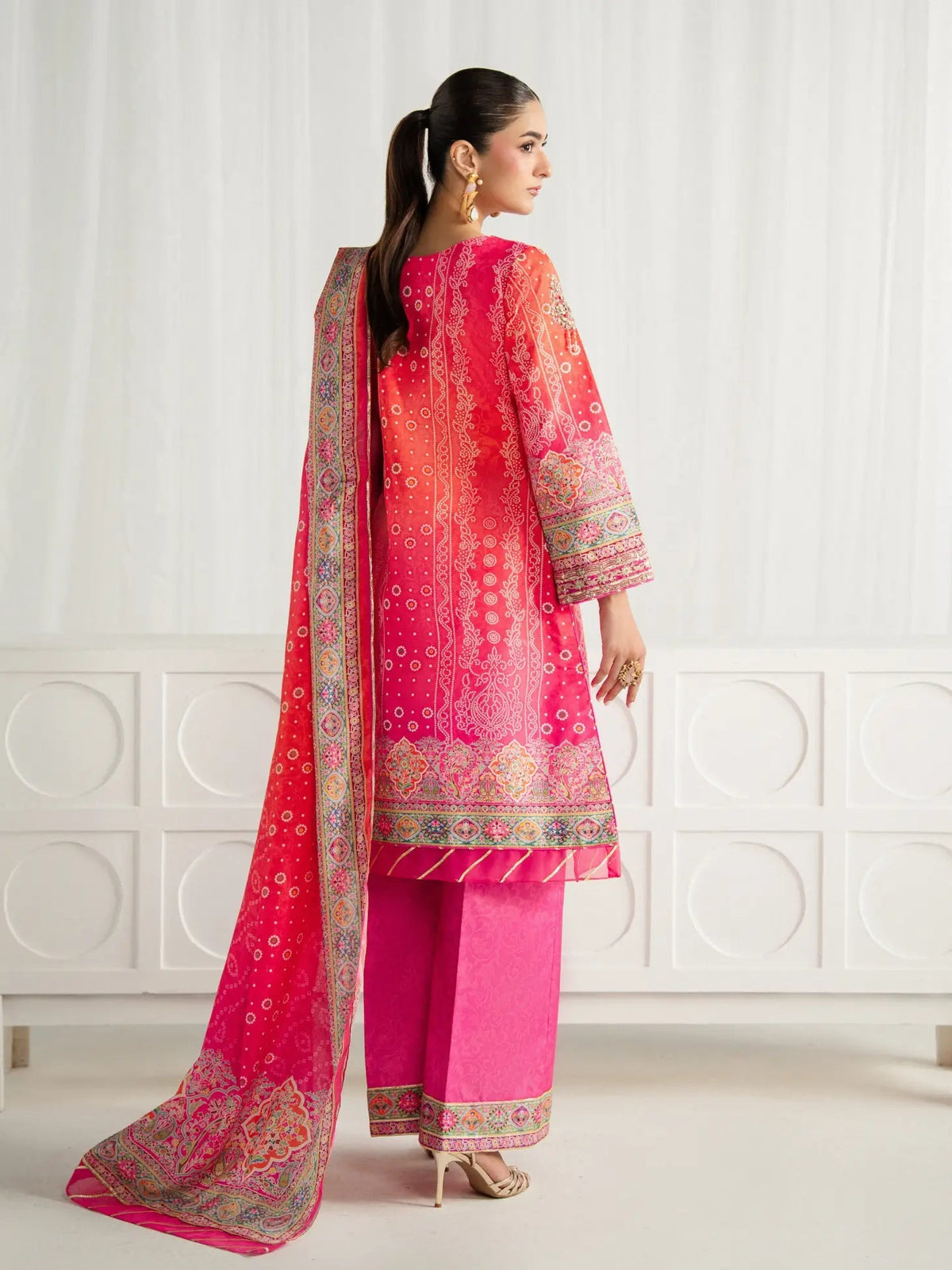 Gulaal | Aira Printed Silk | Marigold Dusk - by Libasekhas UK - Registered Vendor of : Gulaal - 100% Original Designer Dress