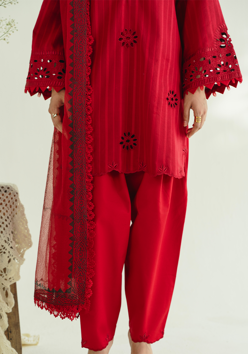 Zarqash | Whispers of Summer | CRIMSON BLOOM - by Libasekhas UK - Registered Vendor of : Zarqash - 100% Original Designer Dress