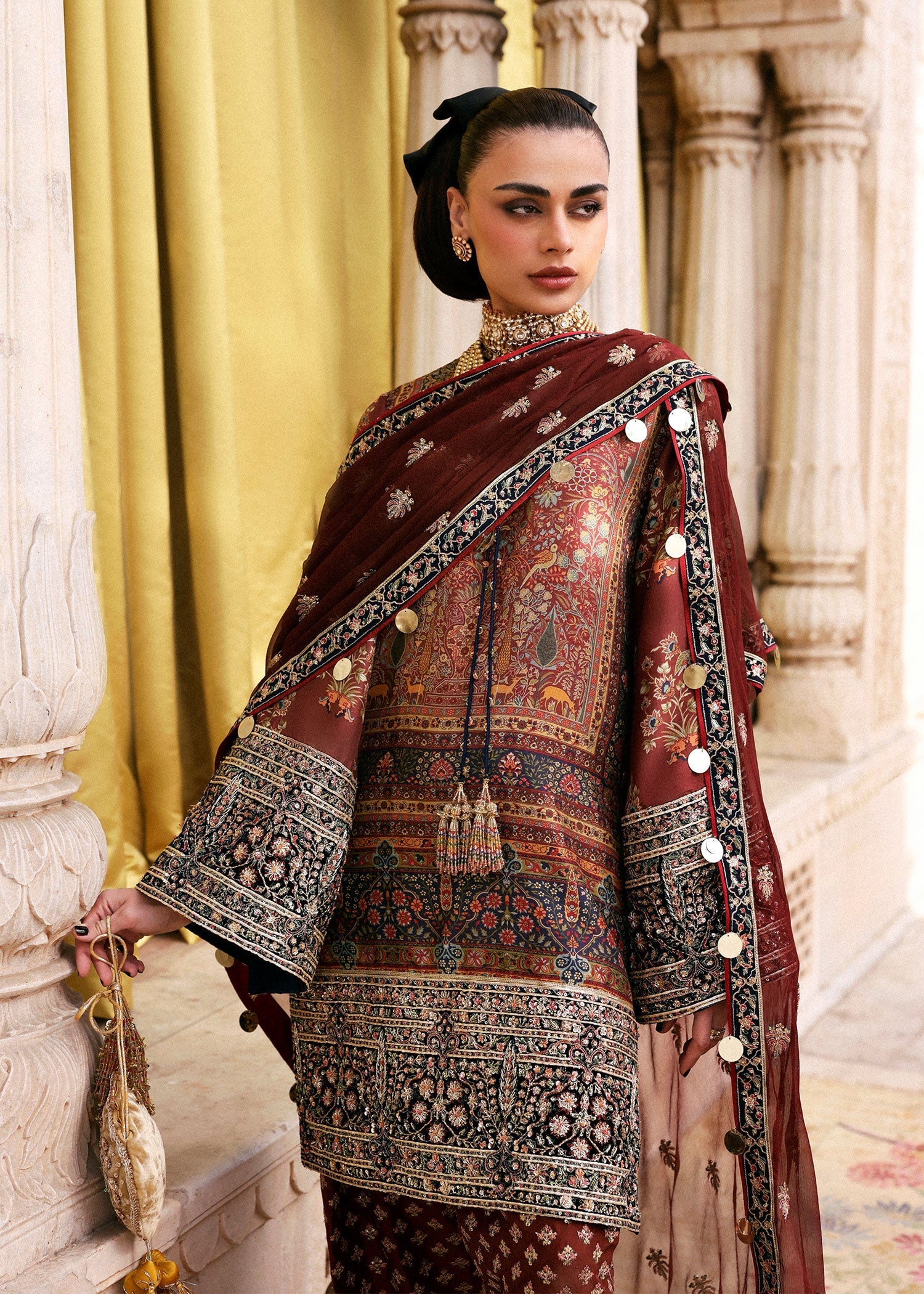 Hussain Rehar | Luxury Pret AW 25 | Brickelle - by Libasekhas UK - Registered Vendor of : Hussain Rehar - 100% Original Designer Dress