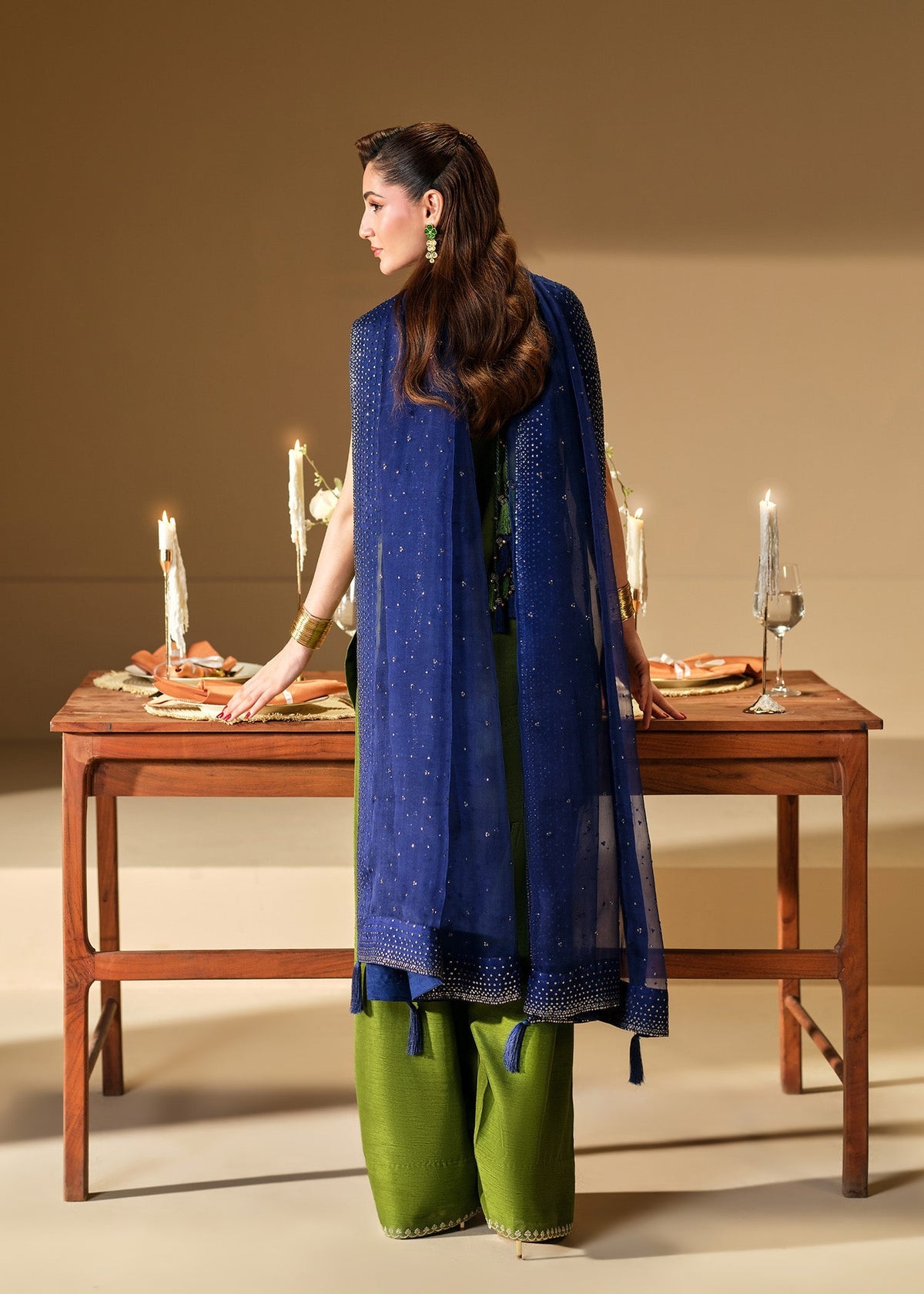 Mahum Asad | The Shadow Line | Verde - by Libasekhas UK - Registered Vendor of : Mahum Asad - 100% Original Designer Dress