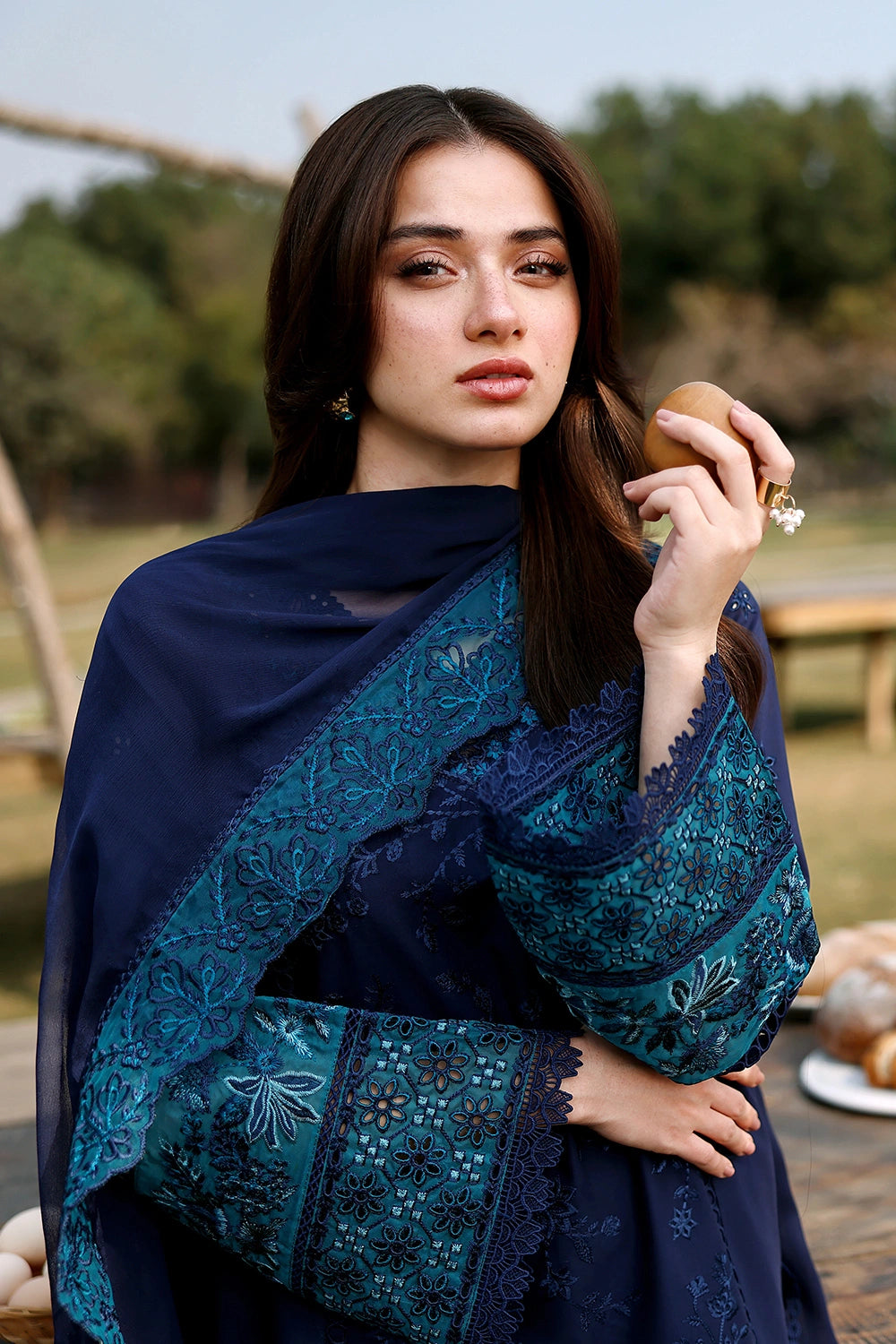 Azure | Luxury Lawn 26 | Blueberry - by Libasekhas UK - Registered Vendor of : Azure - 100% Original Designer Dress